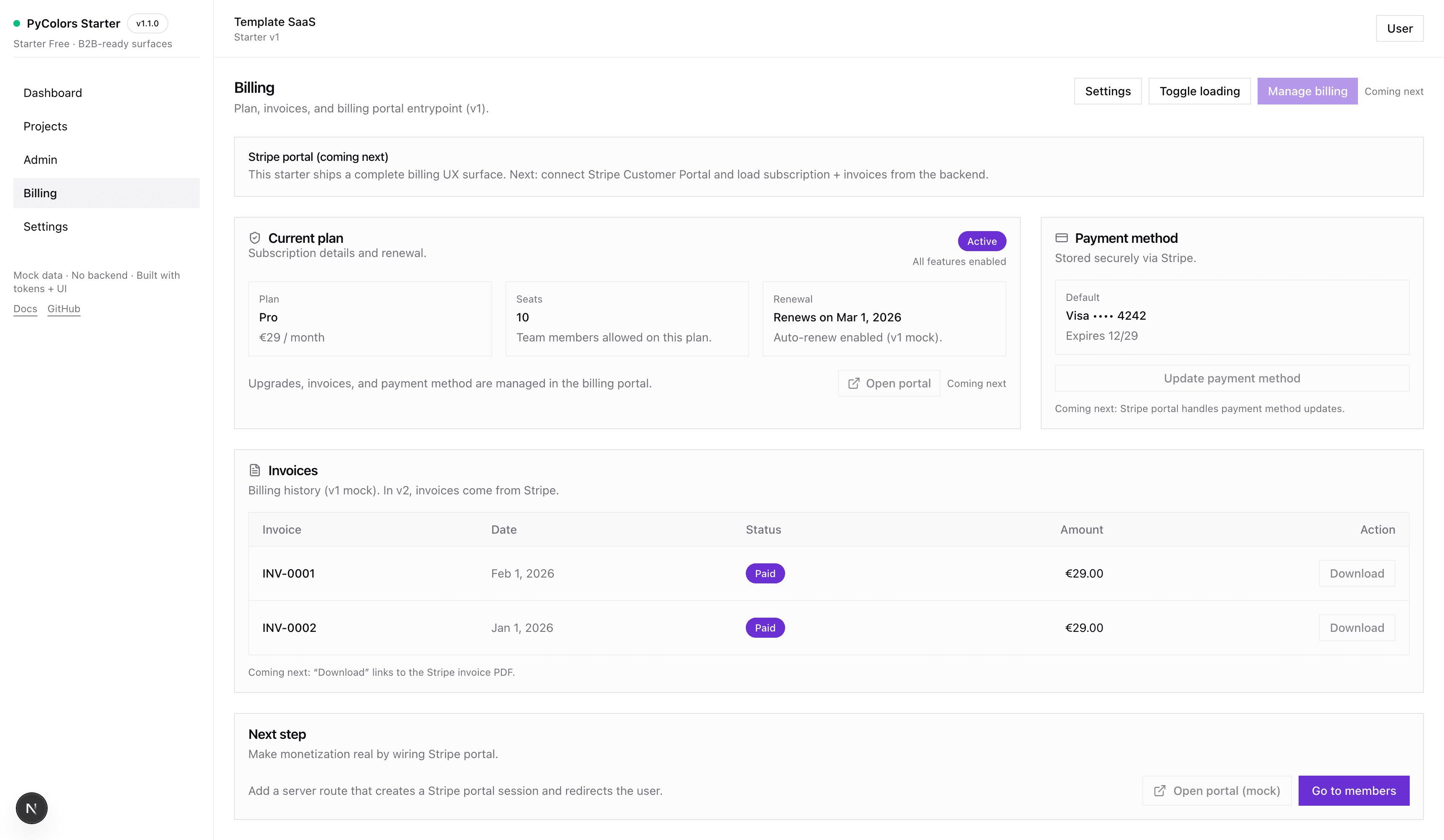 /billing surface preview