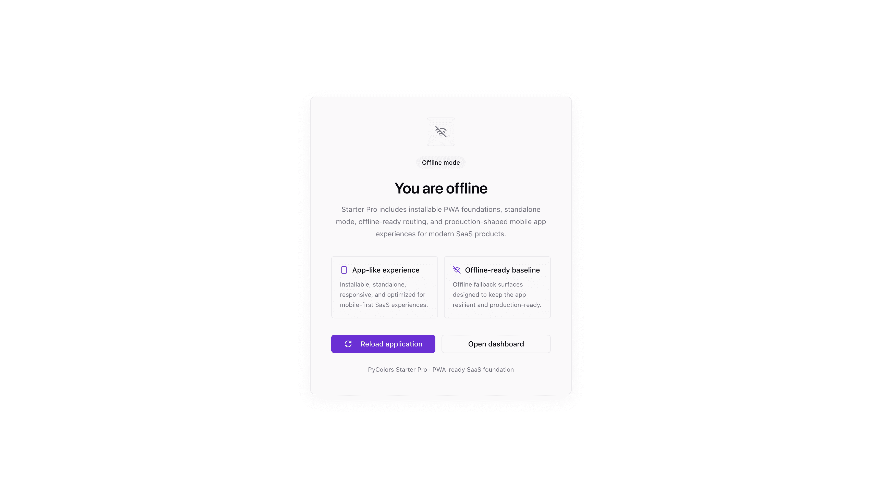 Mobile / PWA Starter Pro preview