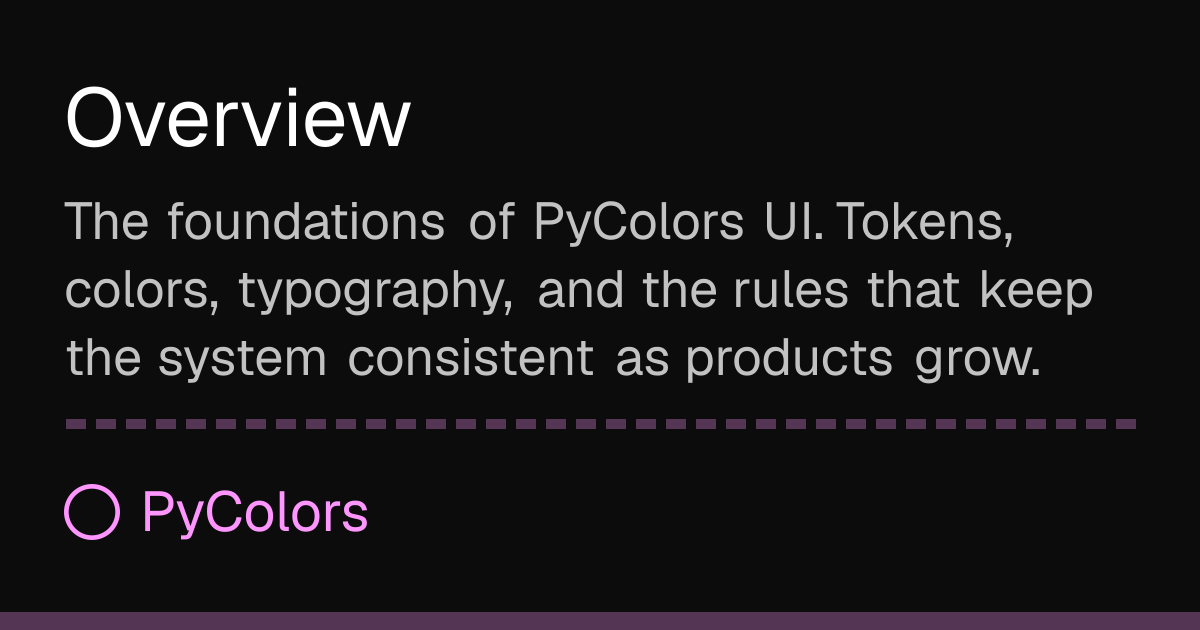 Design System · Docs · PyColors UI