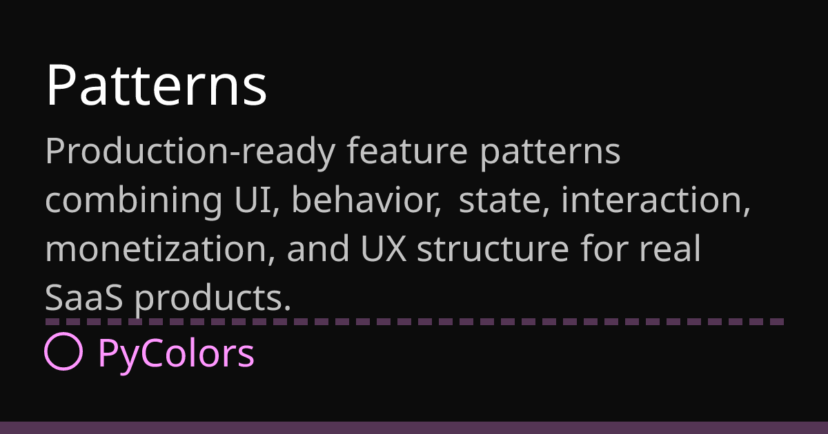 Patterns · Docs · PyColors
