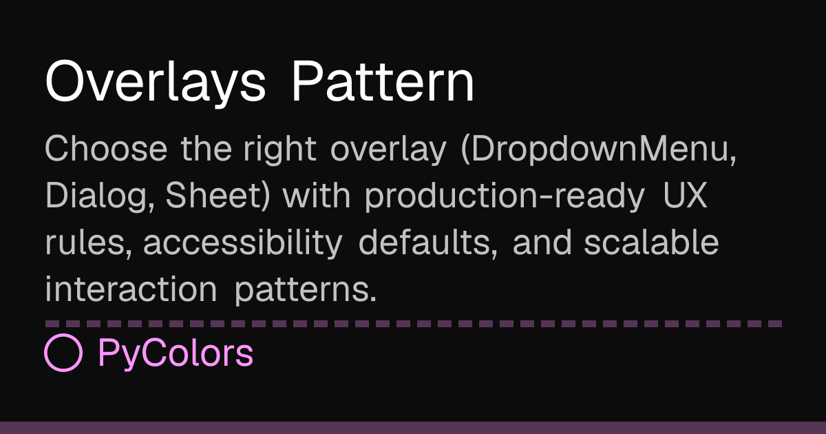 Overlays Pattern · Docs · PyColors