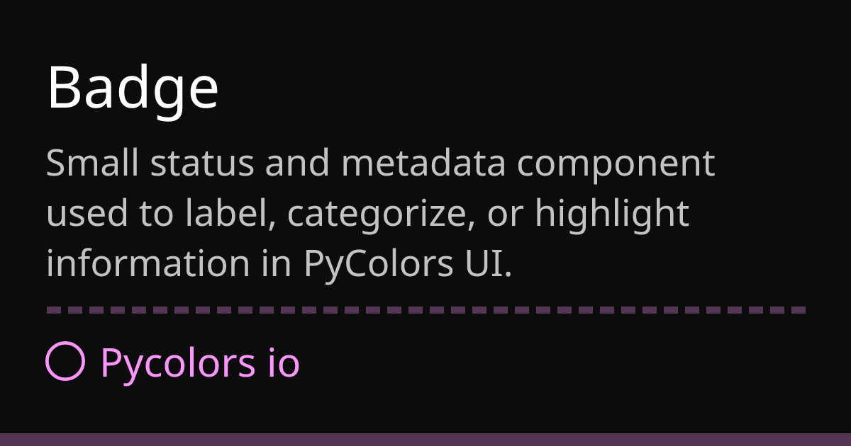 Badge · Docs · PyColors