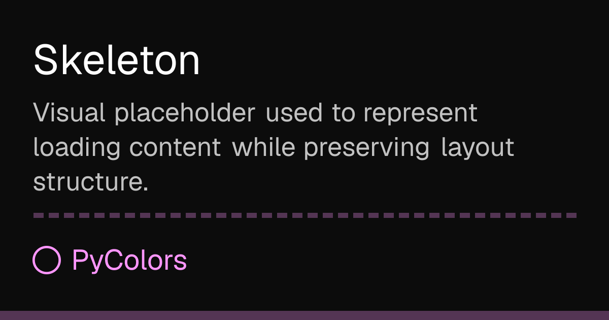 Skeleton · Docs · PyColors