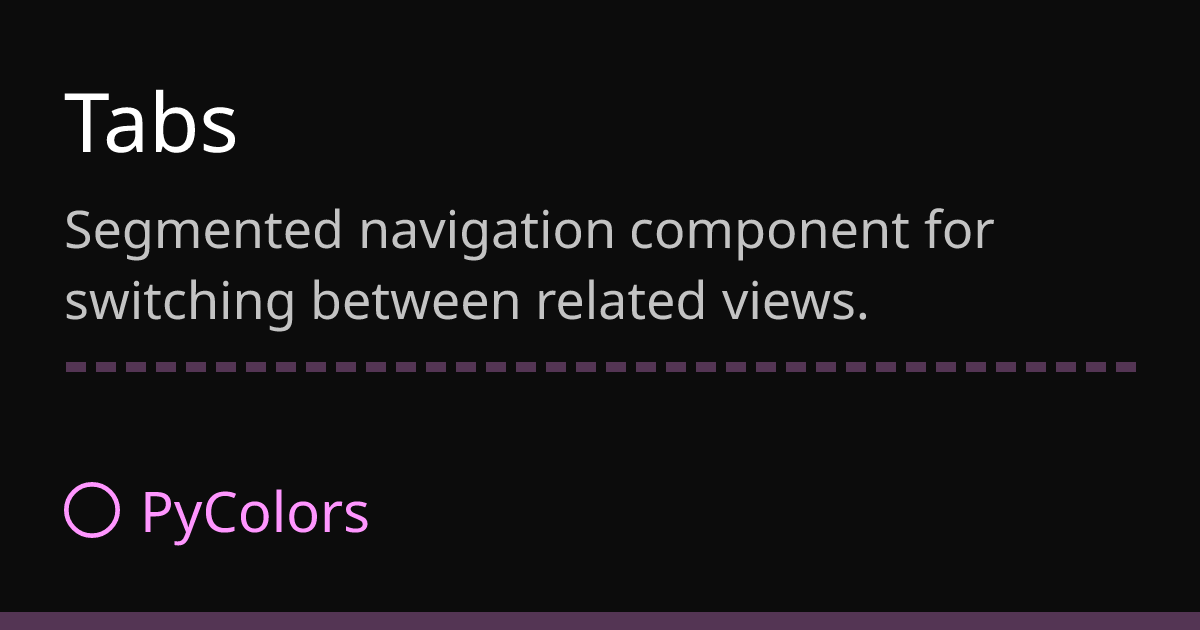 Tabs · Docs · PyColors